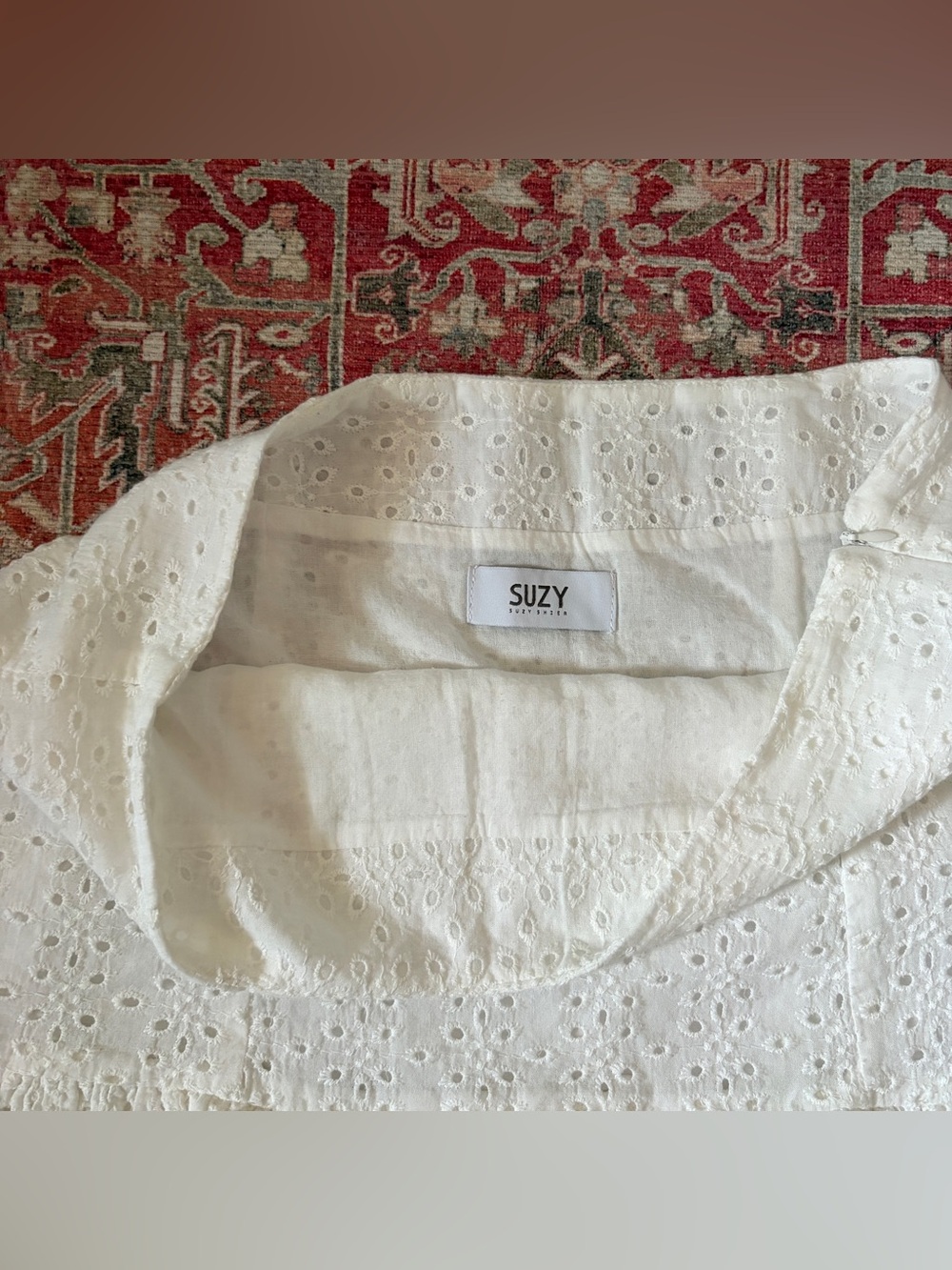 White eyelet lace ruffle mini skirt | coconut girl, y2k summer mini skirt - Picture 6 of 9